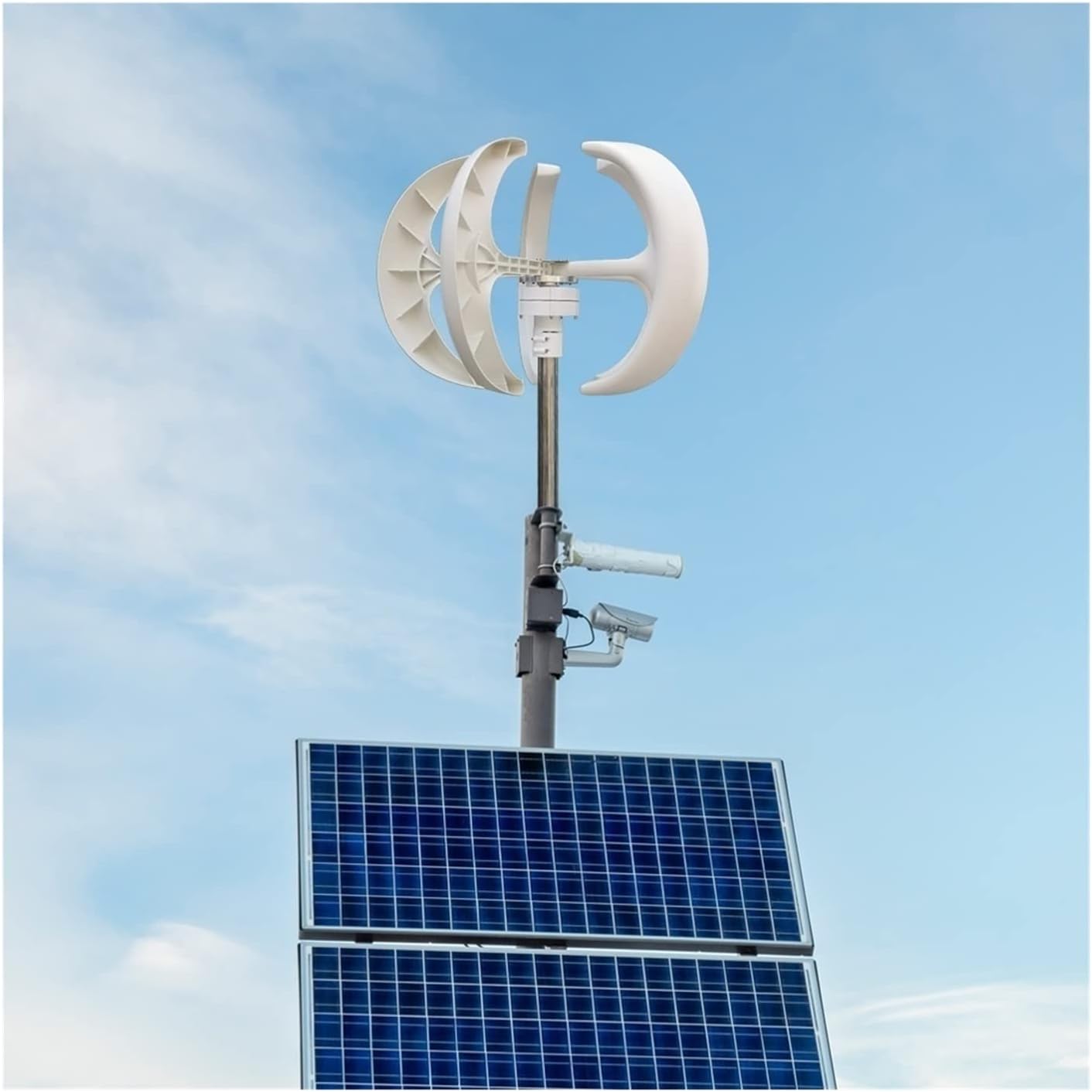 Wind Turbine, Vertical Wind Turbine Windmill 1000W 12v 24v Low Noise Wind Speed Start Rotation Free Energy with MPPT Charge Controller(Blue,Turbine ONLY_24V)