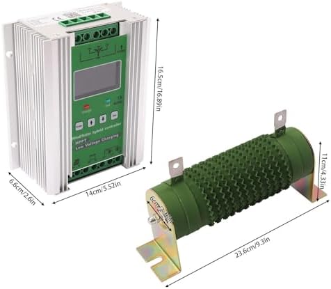 2000W 5-Blade Wind Turbine Generator Kit, 12V/24V/48V Hybrid System with MPPT Controller + 2x100W Solar Panels for Home Renewable Energy Solutions