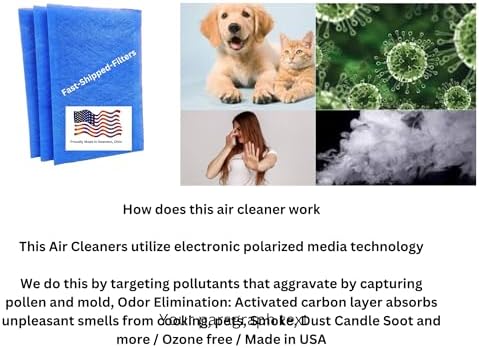 Fast-Shipped-Filters 7 Pack 16x25 Replacement Filter Pads Designed to Fit Dynamic Air Cleaner 16x25 Refill Blue