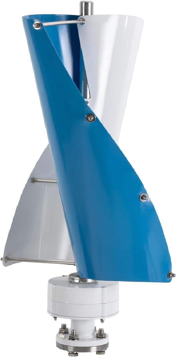 500W Vertical Axis Wind Turbine Generator Kit - 12V, 2 Blades, Perfect for Home & Street Lighting, Efficient Renewable Energy Solution, Eco-Friendly Wind Power, Blue & White