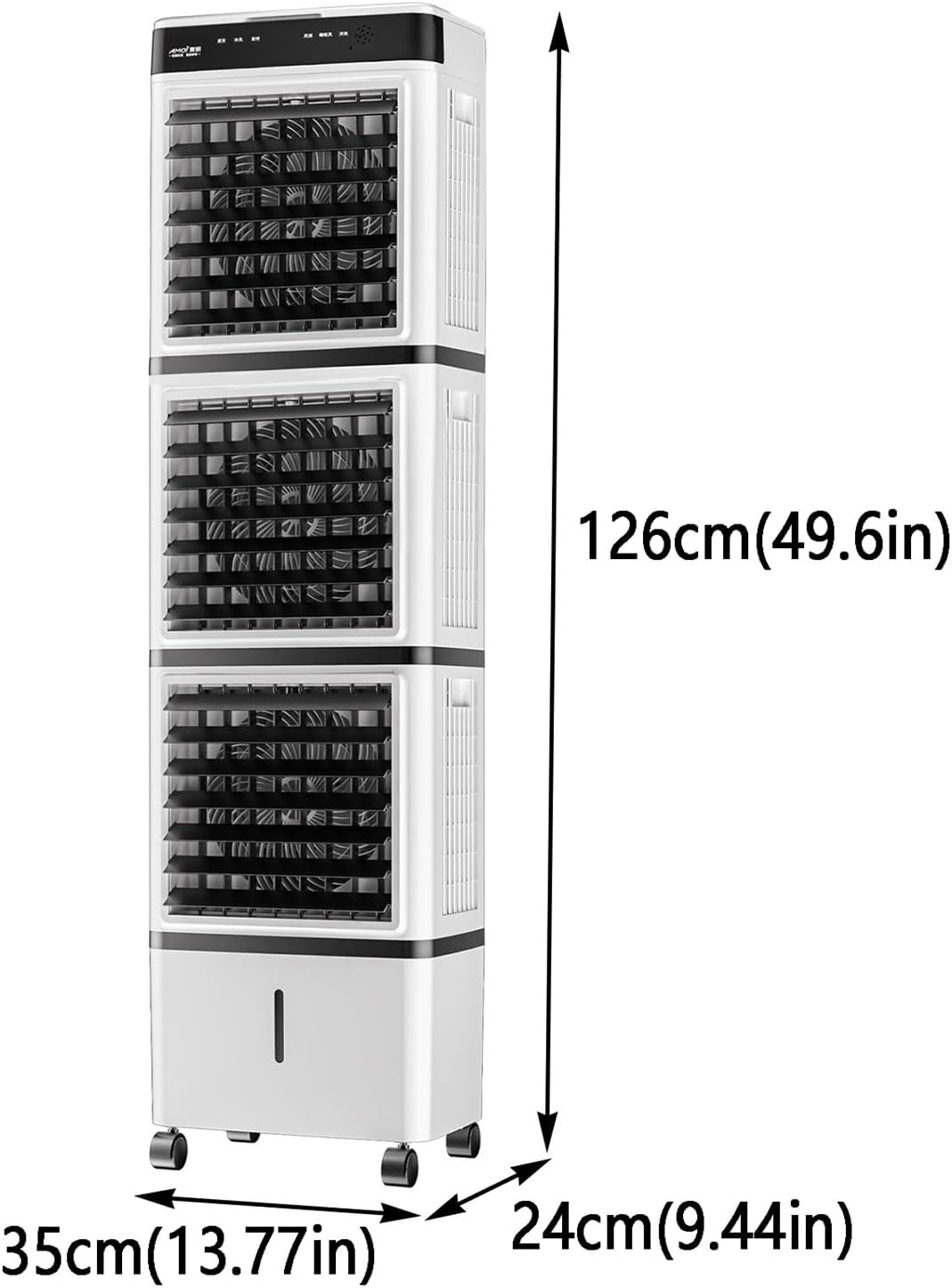 Portable Air Conditioners,Evaporative Air Cooler, Swamp Cooler with 14L Tank, Remote, Oscillation Cooling Fan with 3 Speeds, 12H Timer, Tower Fan for Room Office Garage Indoor Outdoor Use(126cm(49.6in