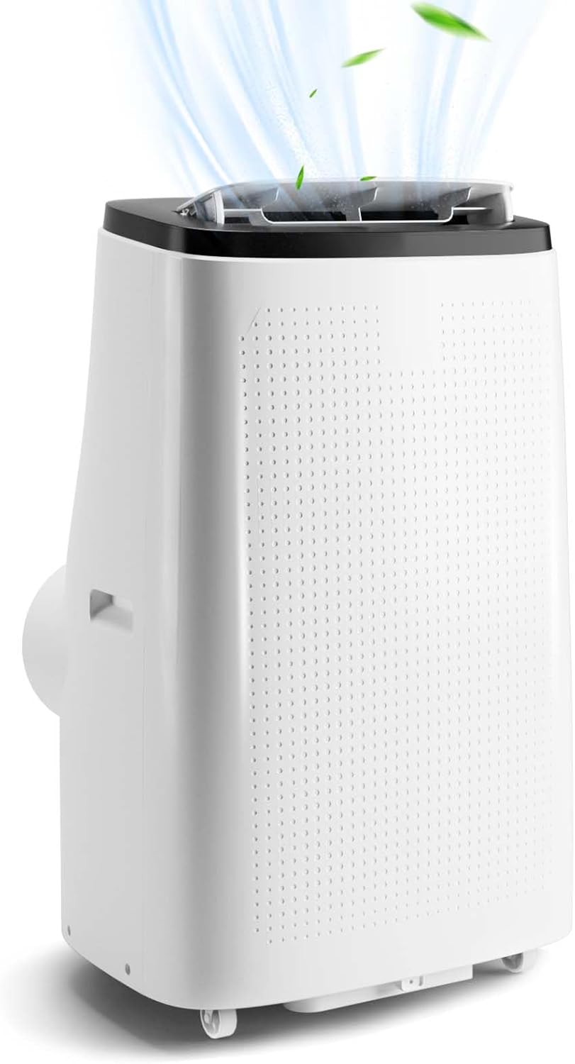 14000Btu Portable Air Conditioner with Remote Control,3-in-1 Air Conditioners with Dry & Fan Modes Room Cooling Up to 750 sq ft,Energy Efficient, Window Installation Kit for Home, White