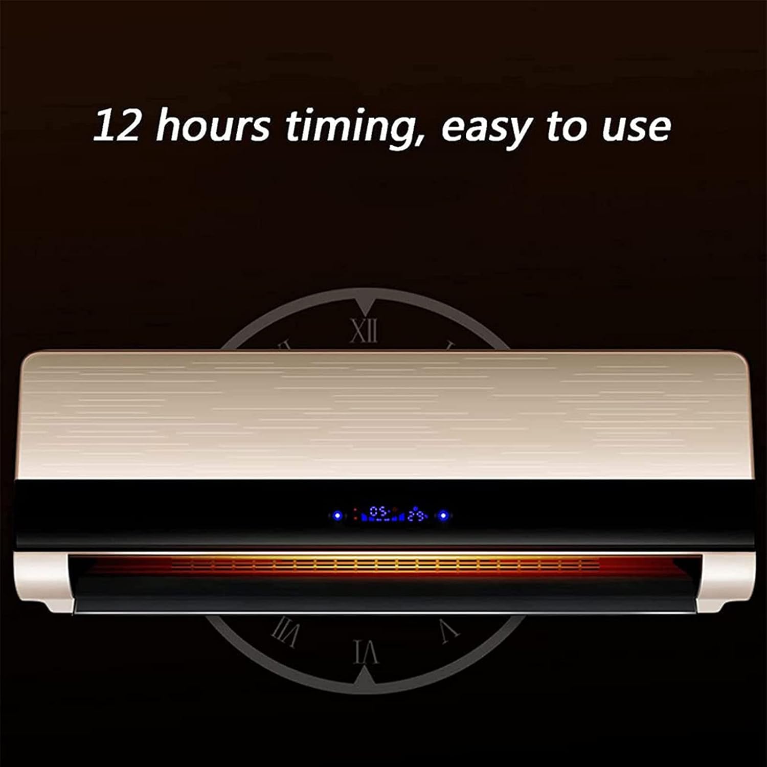 Wall Mounted Air Conditioner, Wall Mounted Remote Air Conditioner with Timer, Electric Heating Machine Air Conditioning Fan, Silver