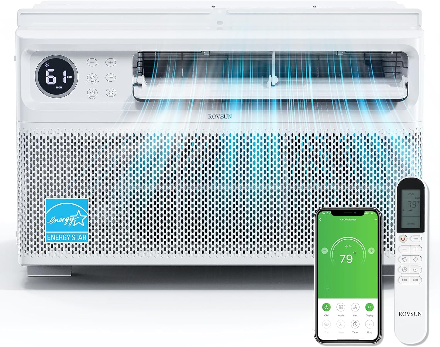 ROVSUN 12000 BTU Inverter Window Air Conditioner with WIFI Function, Energy-Saving Window AC Unit with Remote & App Control, Ultra Quiet Design & Easy Install Kit, 115V/60Hz