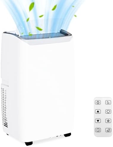12000 BTU Portable Air Conditioner, 3-in-1 AC Unit up to 550 Sq.Ft, Quiet Air Conditioner with Remote Control, Cool, Fan, Dehumidifier, 24H Timer, for Large Room