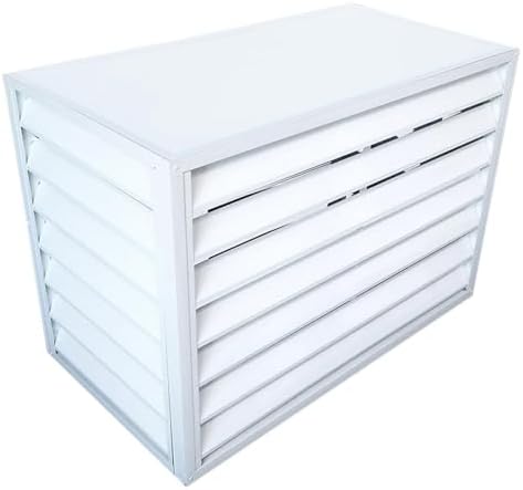 Outdoor Air Conditioner Cover Aluminum, All Weather Protective Cover, Trash Can Enclosure Freestanding Privacy Screen Fence Panels AC Unit Cover Flower Stand Condenser Protective Cover ( Color : Whi