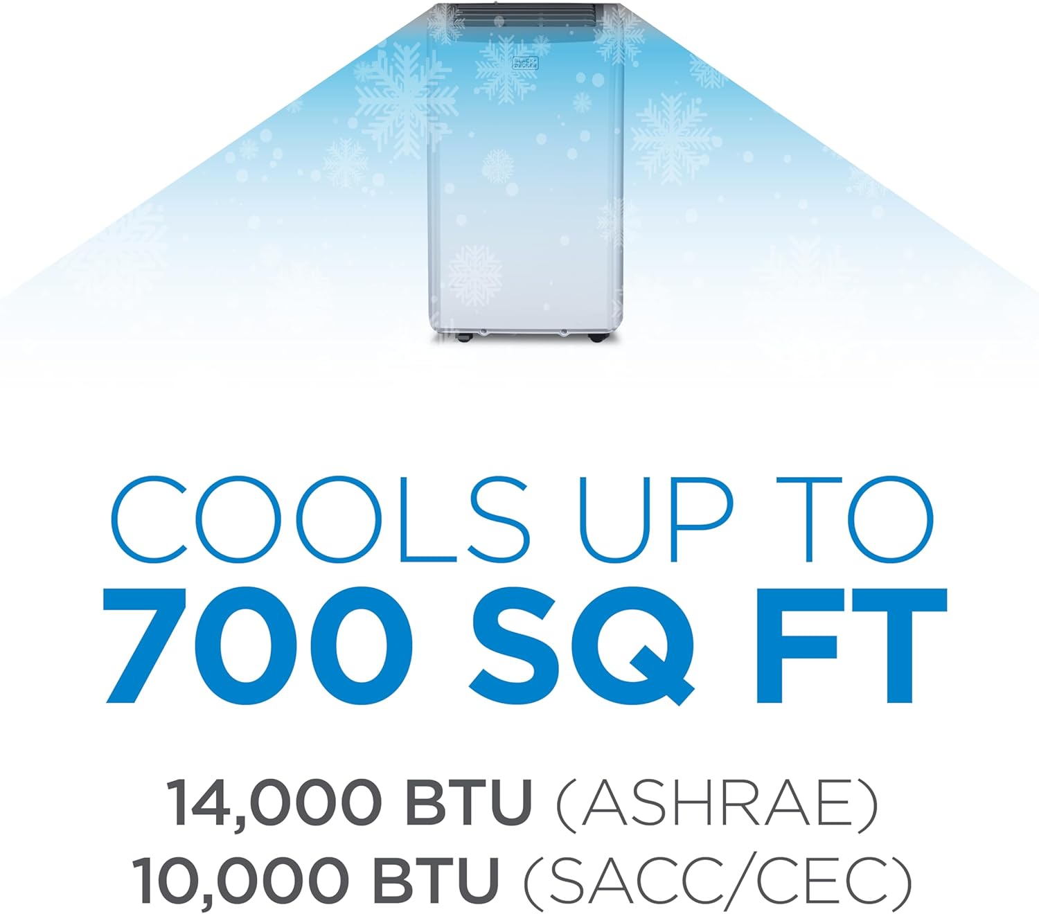 BLACK+DECKER 14,000 BTU Portable Air Conditioner, 3-in-1 AC, Dehumidifier and Fan, Portable AC Unit with Remote Control, Auto Evaporation, 3 Speeds, Window Kit Included, White, BPP10WTB