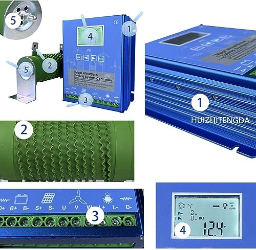 9000W MPPT Wind Solar Hybrid Charge Controller, 12/24/48V, for 6000W Wind Turbine & 3000W Solar Panel, Efficient Power Management with Dump Load, Ideal for Off-Grid Systems
