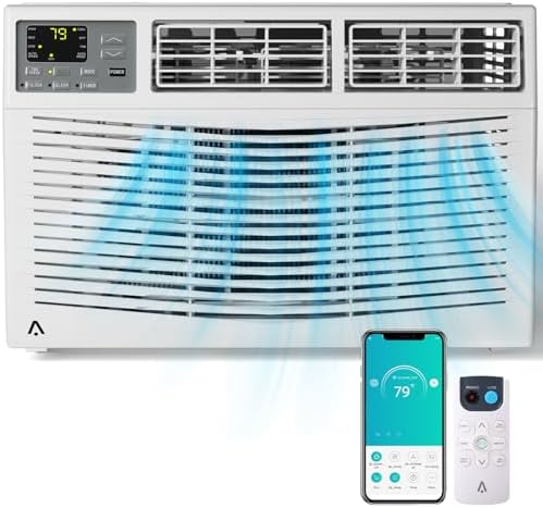 10,000 BTU Window Air Conditioner for Room Up to 450 Sq. Ft, 3 In 1 Quiet Window AC Unit with Cool, Fan, Dry Modes, Smart WIFI Control & Easy Install for Bedrooms, Apartments, Dorms