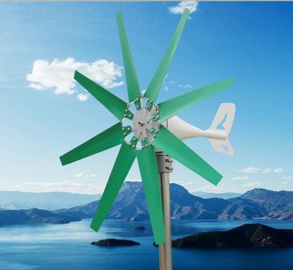 220v, 12000W Vertical Wind Turbine Generator 12V 24V Producer Equipment Home Power Energy Kit,12M/S Rated Wind Speed(Green)