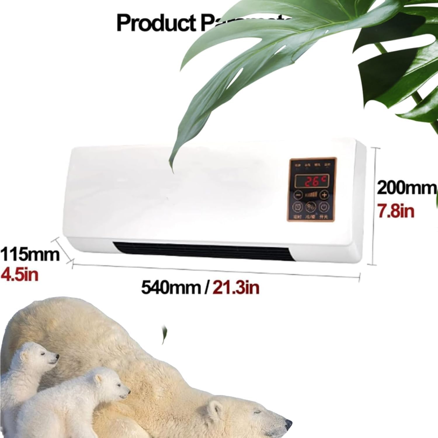 Portable Air Conditioner,Multifunctional Wall Air Conditioner, Super Quiet Fast Cooling/Heating for Room,Mobile Small Air Heater
