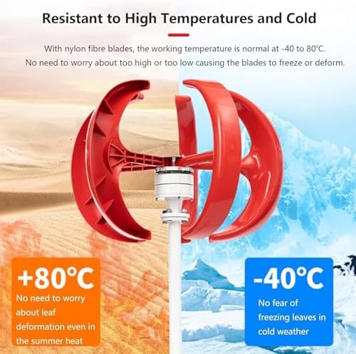 High-Efficiency 13000W Wind Turbine Generator Kit - 5-Blade Vertical Axis, 12V/24V/48V/72V/110V/220V, AC Permanent Magnet, Includes Controller, Perfect for Home & RV Energy Solutions, White