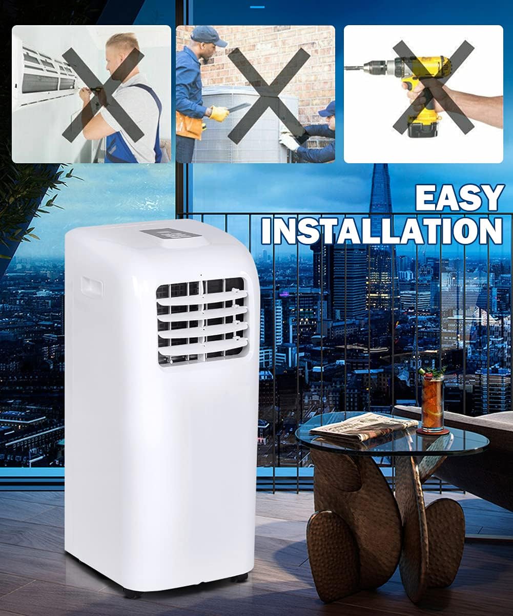 3-IN-1 Portable Air Conditioner, 8000 BTU Cool Floor AC Unit with Dehumidifier, Remote Control, Complete Window Mount & Exhaust Kit, Air Conditioner for Office, Dorms