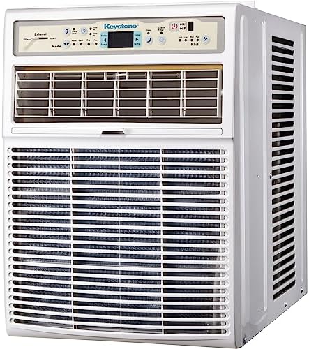 Keystone 8,000 BTU Slider Window Air Conditioner and Dehumidifier, 115V Air Conditioner Window Unit for Bedroom, Living Room, and Small-Medium Sized Rooms up to 350 Sq.Ft., 4-Way Air Direction Control