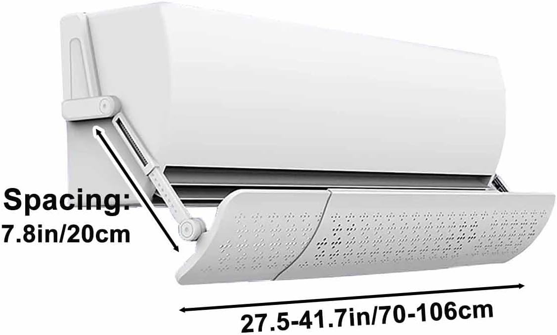 Fold-able Air Conditioner Deflector, Anti Direct Blowing Retractable ac Vent Deflector, Split Unit Air Deflector, for Bedroom Office Hotel