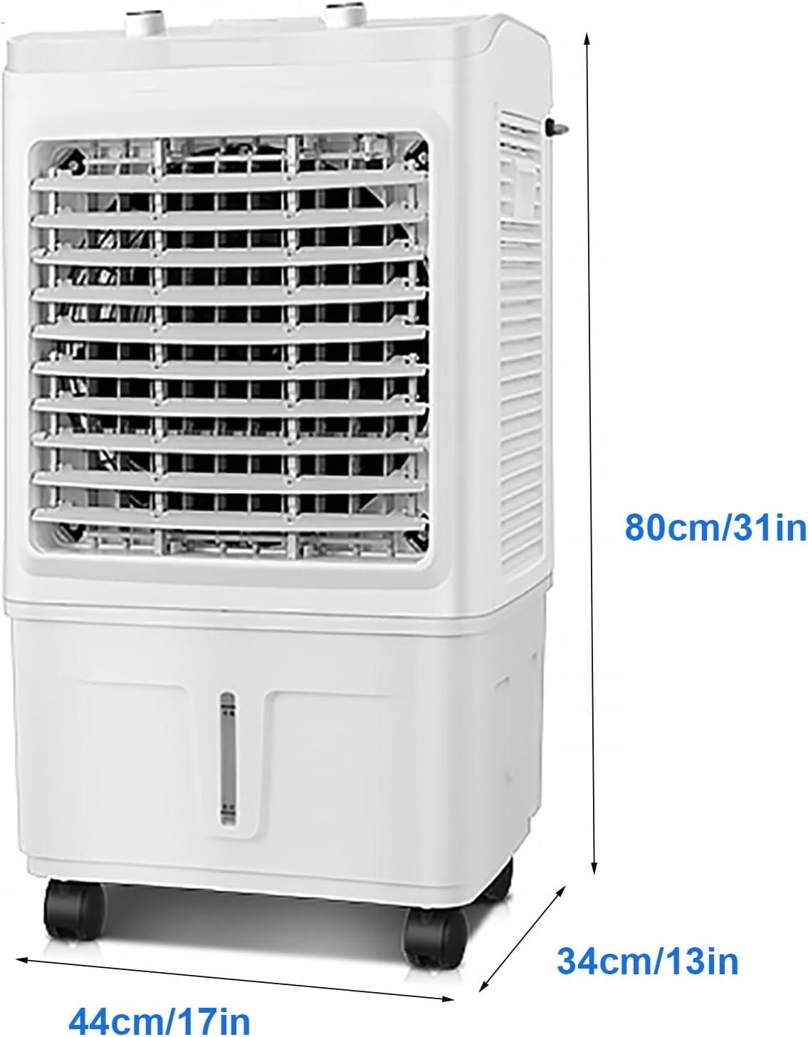 Evaporative Air Cooler, 3 In 1 Ventless Portable Air Conditioner, 8 Gallon Swamp Cooler with 90° Oscillation, 4 Ice Packs, 3 Speeds Cooling Fan For Home, Office, Supermarket
