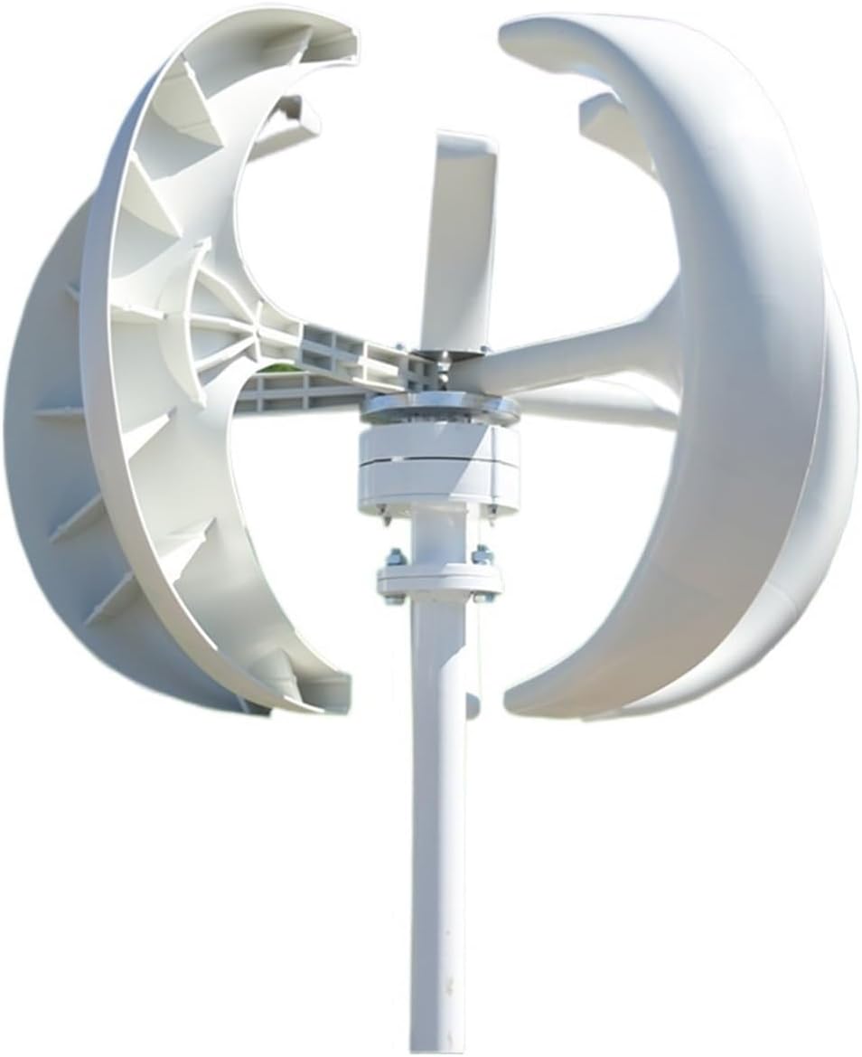 Wind Turbines, 8000W Wind Turbine 12v 24v 48v Vertical Axies Wind Generator Small Windmill Free Energy Homeuse(White,12V)