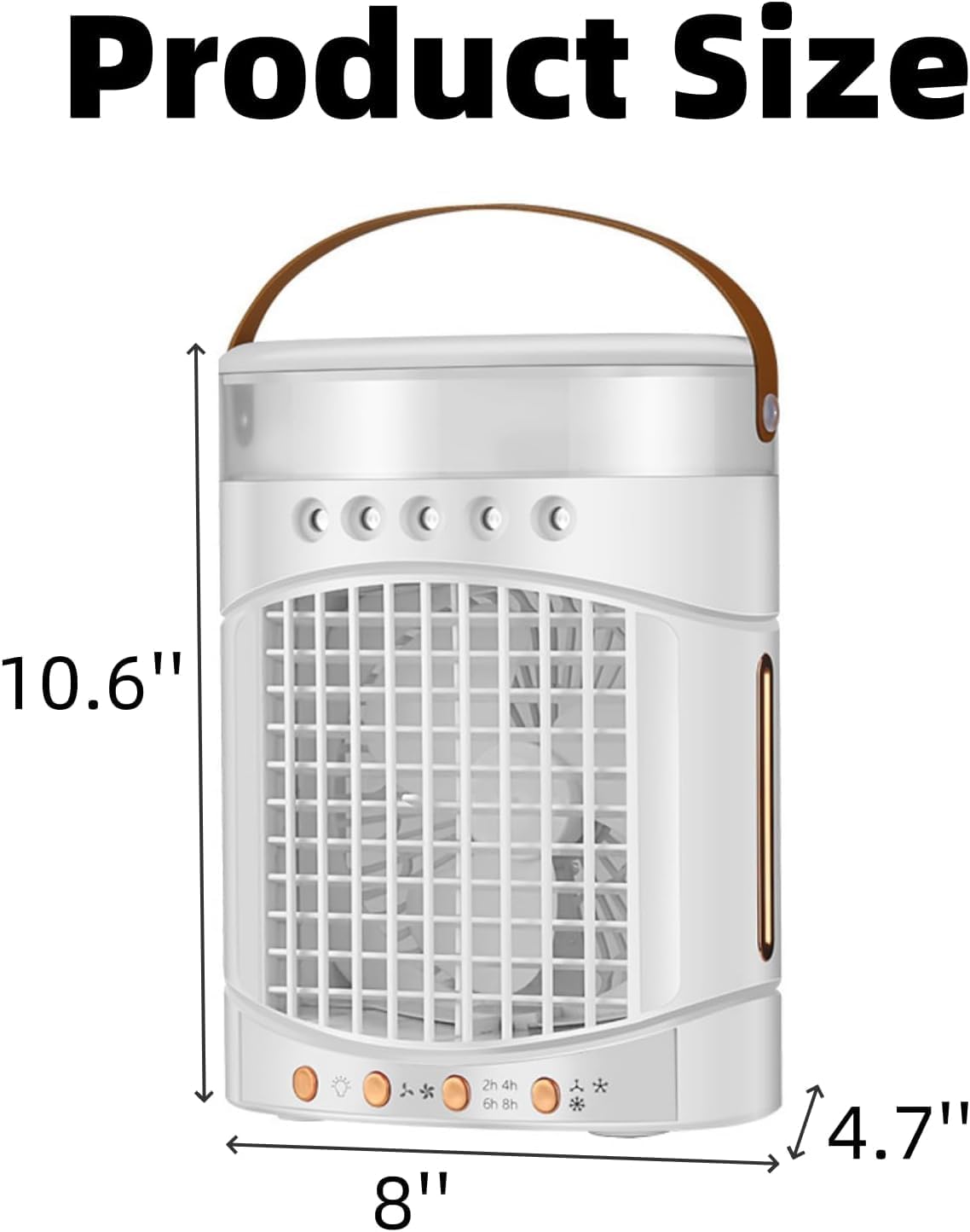 Portable Air Conditioners Fan, USB Personal Mini Air Conditioner 2 Speed 3 Mist 7 Night Light 8H Timer, 0.6L Water Tank Evaporative Air Cooler for Room, Bedroom, Office, and More (Black) (White)