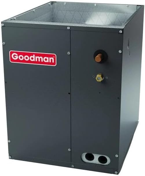Goodman 2 TON 14.3 SEER2 AC Only Condenser with 17.5 inches wide upflow coil (GLXS4BA2410 CAPTA2422B3) including a free thermostat.
