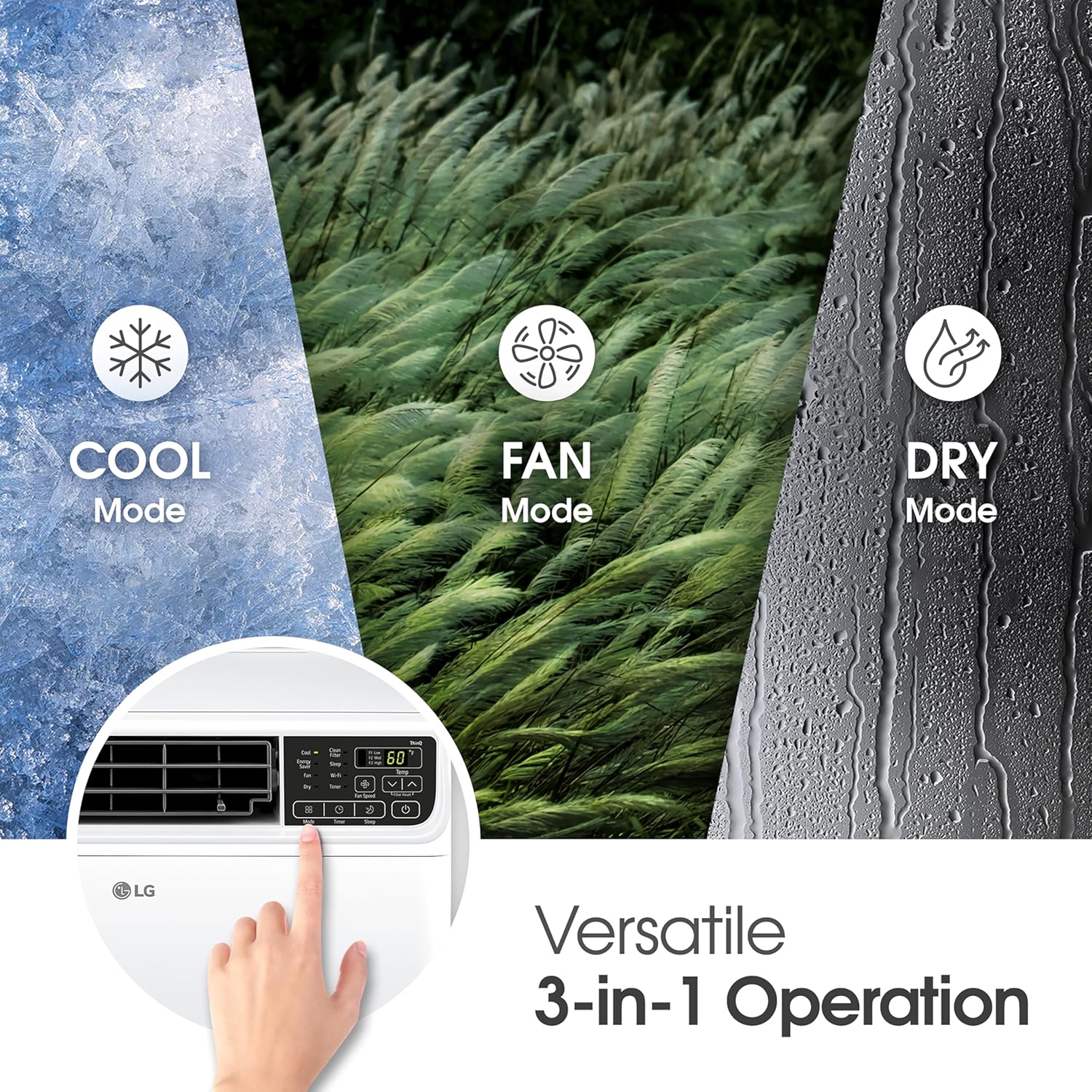 LG 14,000 BTU DUAL Inverter Smart Window Air Conditioner, 115V, Cools 800 Sq. Ft. for Bedroom, Living Room, Apartment, Quiet Operation, ENERGY STAR®, works with LG ThinQ, Amazon Alexa and Hey Google