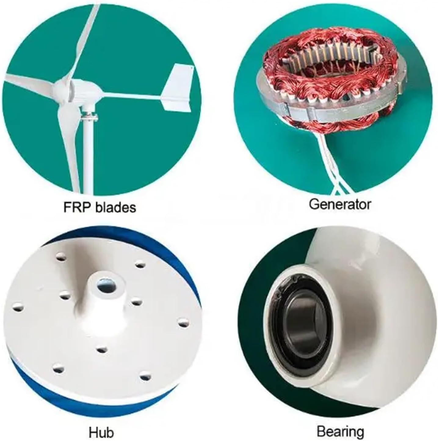 Wind Turbines, 24V 48V Wind Turbine 1KW 1000W Energy Wind nerator AC/DC Windmill(24V)