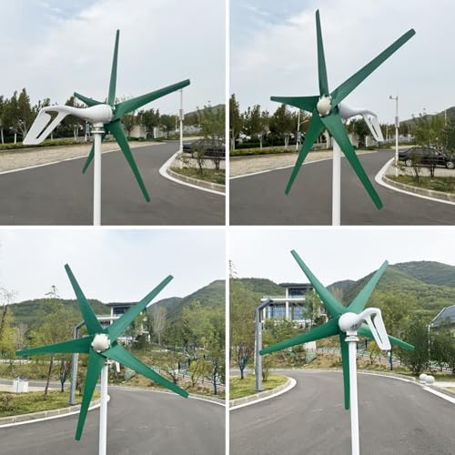 1200W Wind Turbine Generator Kit - 12V/24V/48V with MPPT Controller & 5 Green Blades, Automatic Wind Direction Adjustment, Ideal for Home & Street Lighting