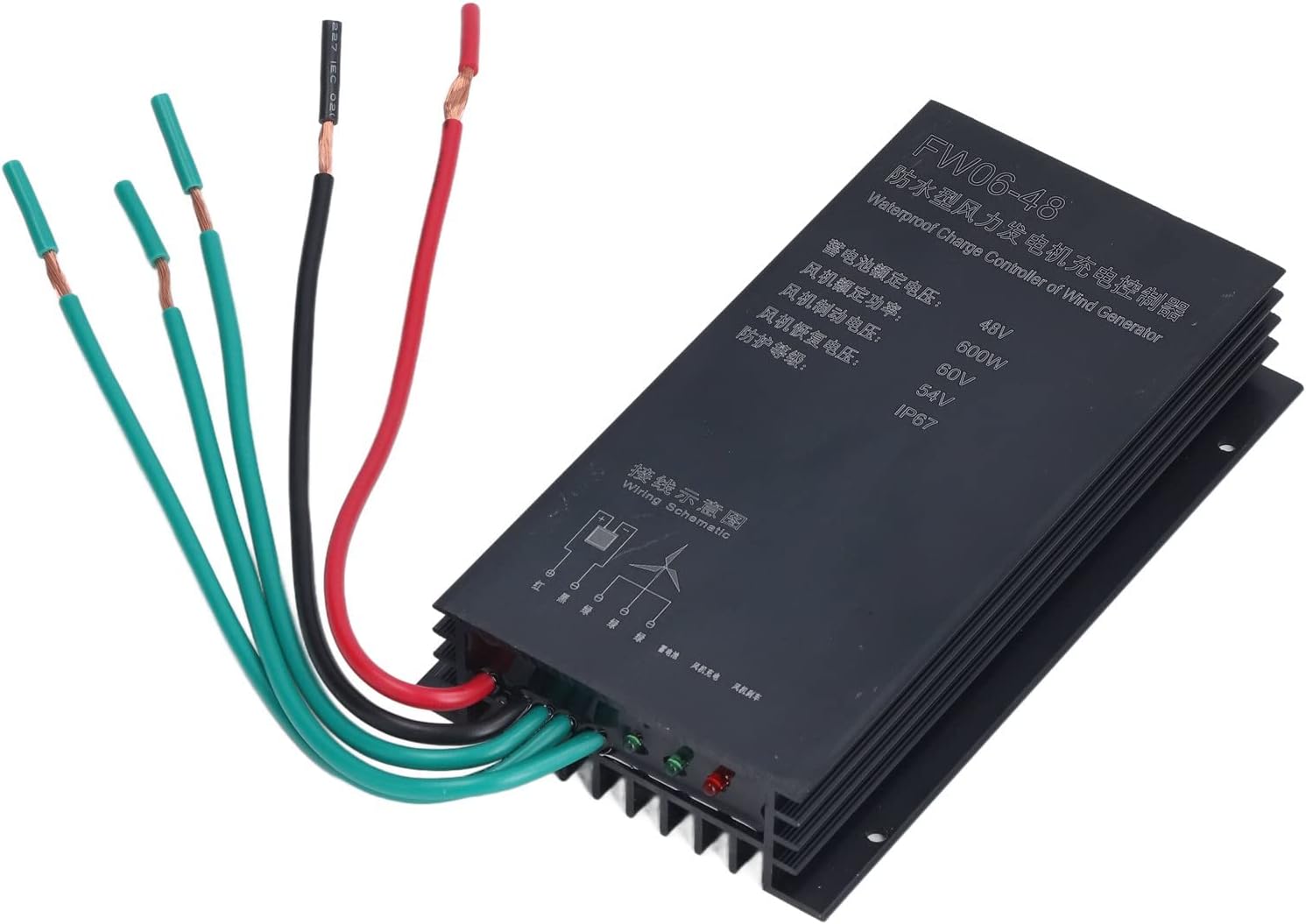 48V 600W Wind Charge Controller, Aluminum Design, Automatic Charging - Integrated Module, IP67 Protection, Wind Turbine Generator Kit Use