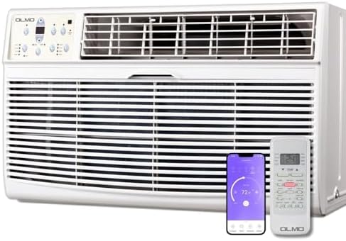 OLMO TTW 12,000 btu 230V Through-the-Wall Air Conditioner with Remote Control and built in Smart Kit, Cooling Only (R32 Refrigerant)