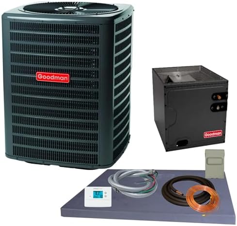 Goodman 2 ton 14.3 SEER2 Partial Split System with vertical coil with install accessories! (GLXS4BA2410 CAPTA3022B3)