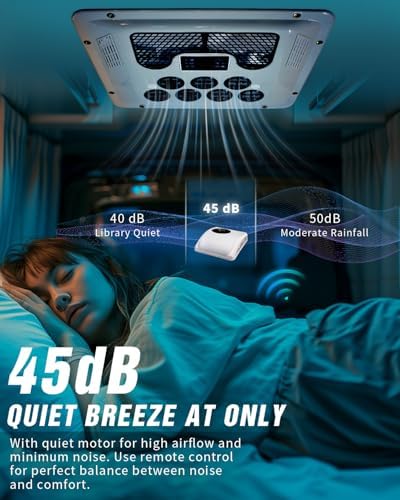 24V DC RV Roof Air Conditioner, 24 Volt Cooling and Heater Systems AC Unit Fits for RVs, Vans, Semi Truck, Cranes,Car Air Conditioner for Room up to 100 Sq. Ft