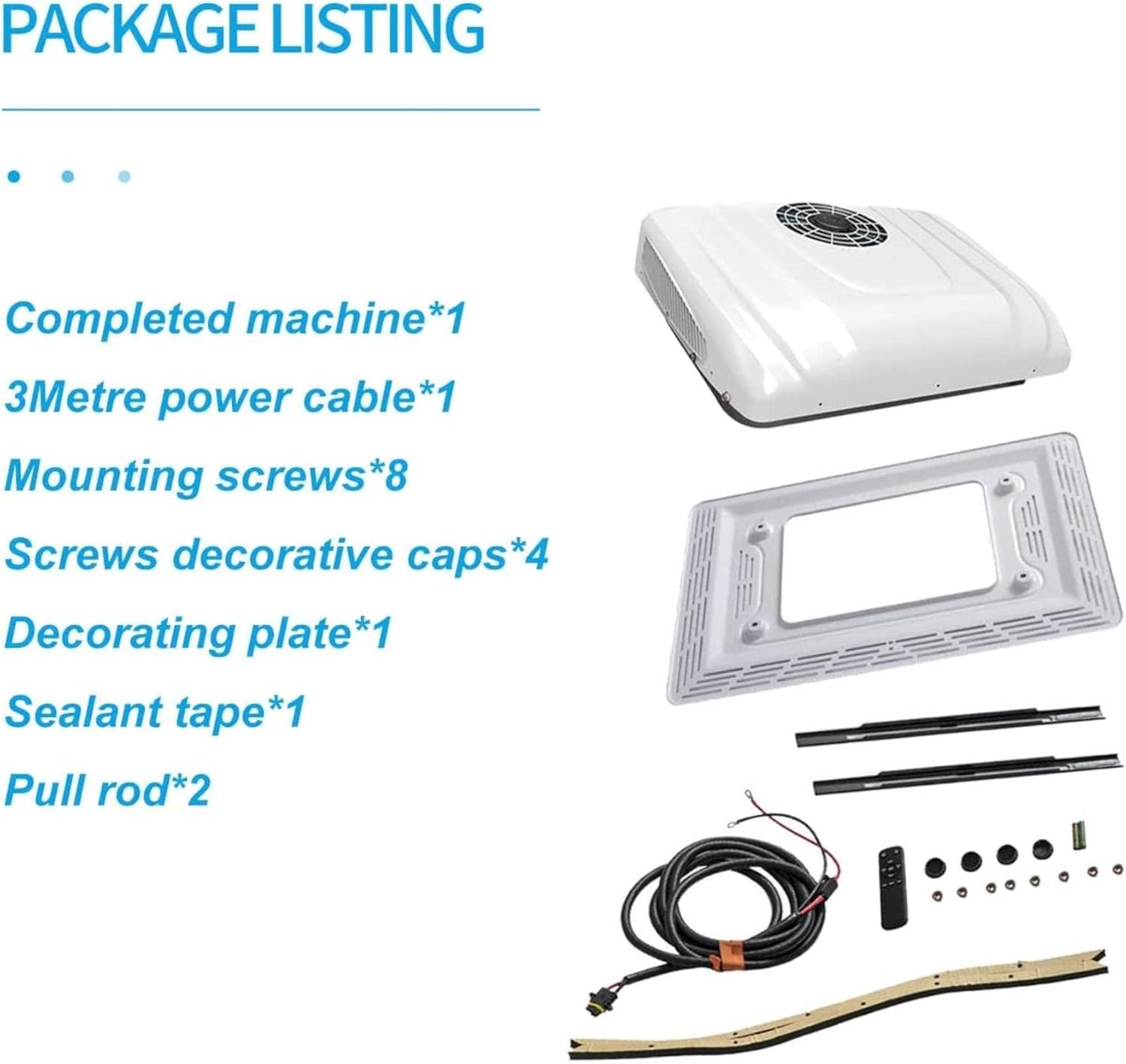 Air Conditioner, DC 12 V, Electric Air Conditioner, Parking Air Conditioner, Suitable for Trucks Motorhomes Trailers, Buses Motorhomes, Vans