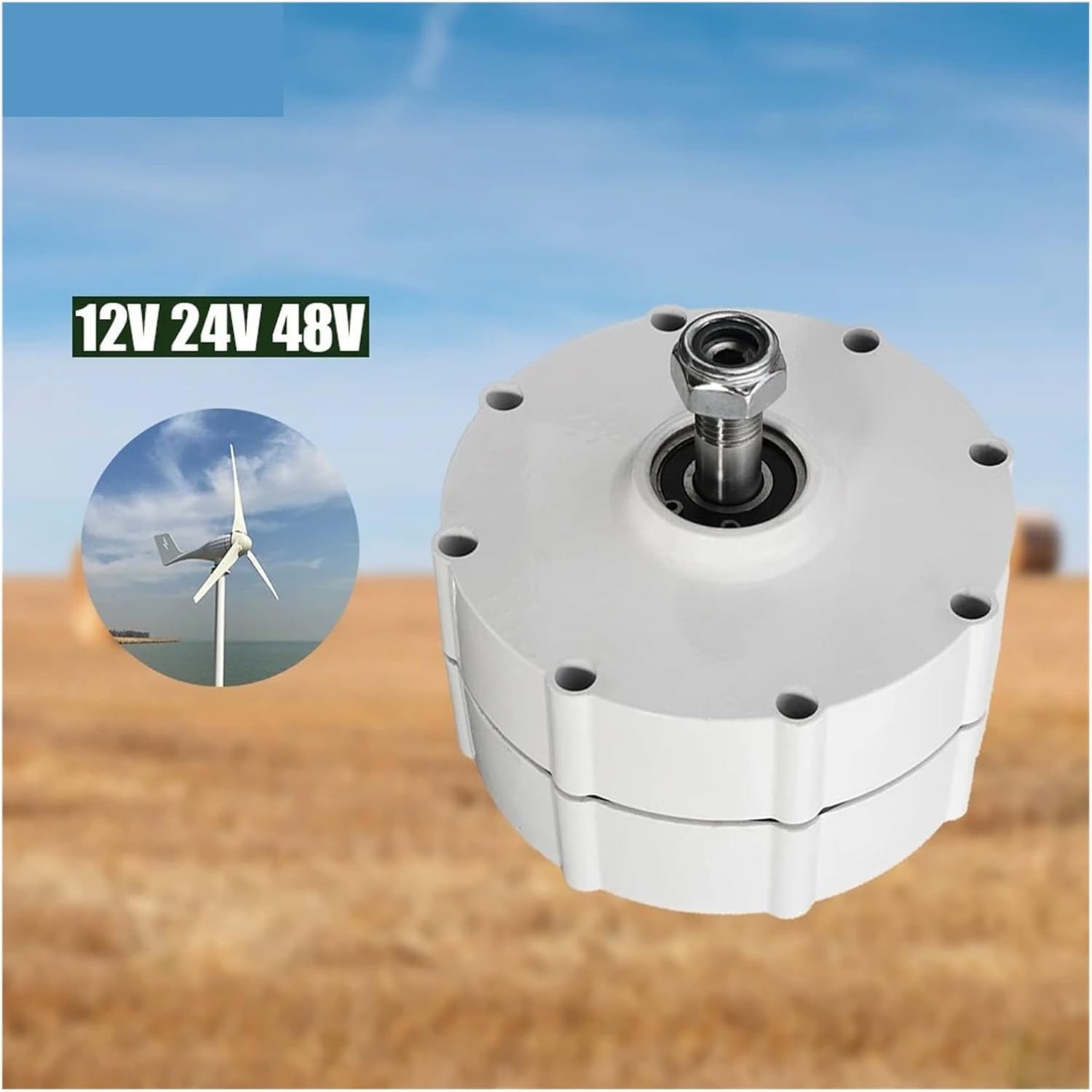 Wind Turbines, Dynamo nerator 1000W 12V 3 Phase arless Permanent Magnet AC Alternators Use for Wind Water Turbine Engine(WB,Double Shaft)
