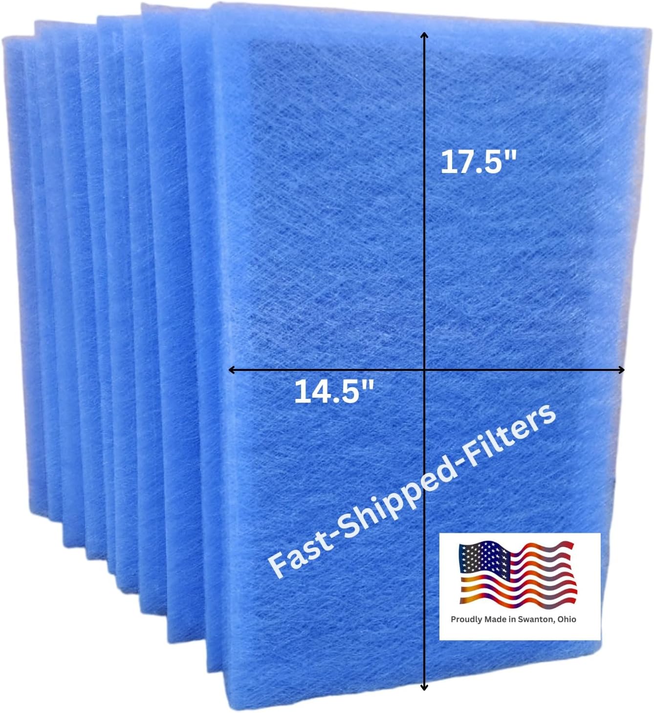 Fast-Shipped-Filters 10 Pack 16x20 Replacement Filter Pads Compatible with Dynamic Air Cleaner 16x20 Refill Blue