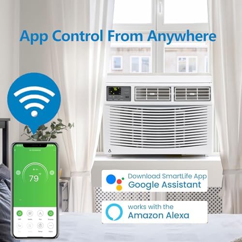 Window Air Conditioner 8000 BTU, Cools Up to 350 Sq. Ft, 3 Cooling & Fan Speeds, Energy Efficient, Ac Window Unit for Living Room, Home Office, Bedroom