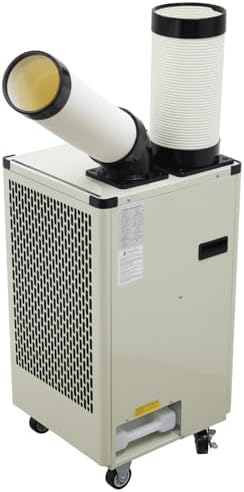 Industrial Portable Air Conditioner 110V,9180 BTU Commercial Spot Cooler with Single-Duct Exhaust for Warehouse Server Room Outdoor Work Sites Easy Install Includes Detachable Filter 1KW