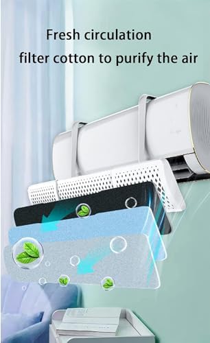 Air Conditioner Deflector - Wall-Mounted, Retractable Windshield Hanger with Filter Cotton - Universal Design for Air Outlet - Anti-Direct Blowing