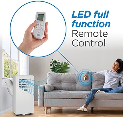 BLACK+DECKER 10,000 BTU/Single Motor, Portable Air Conditioner with Remote Control, White