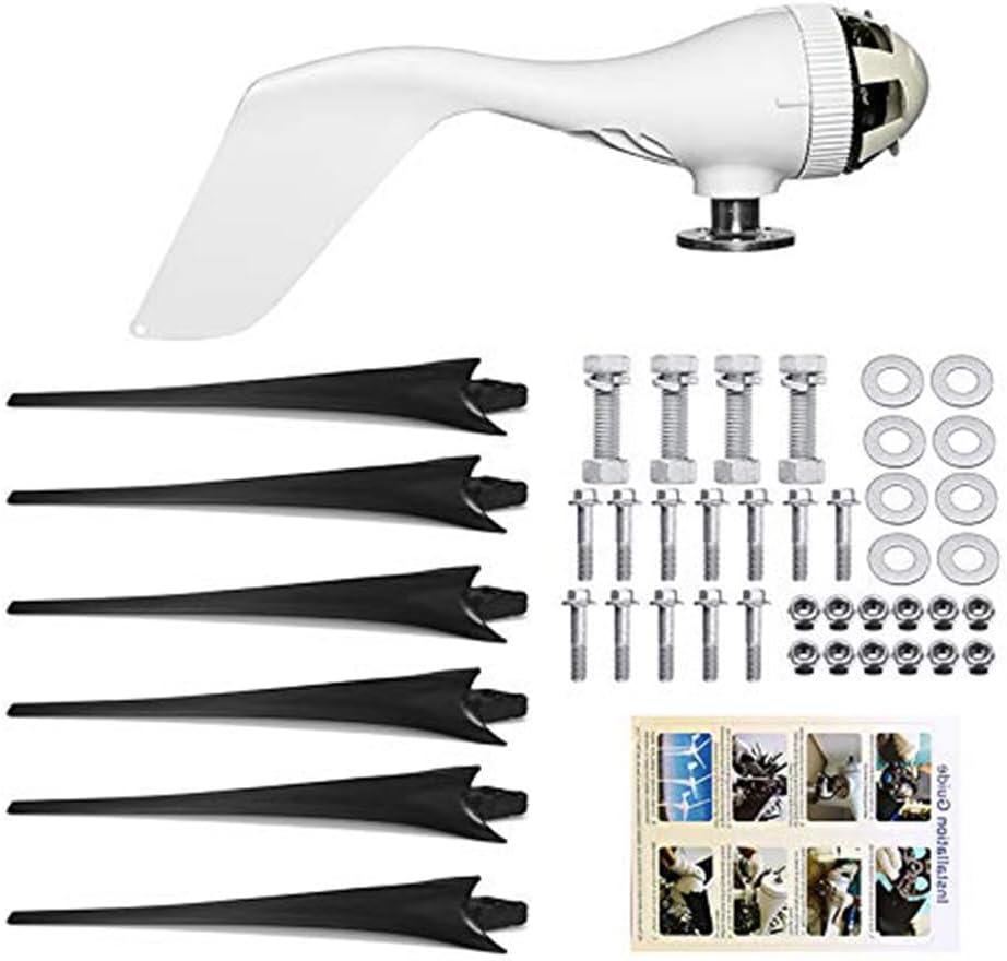 14000W 12V/24V/48V Wind Turbines Generator Kit, 6-Blade Vertical Wind Power Turbine,with Wind Controller, for Home Farm Rvs Boats