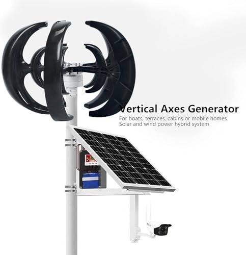 High Efficiency 12V/24V Vertical Axis Wind Turbine Kit - Compact Eco-Friendly Small Wind Generator, Quiet Renewable Energy Solution for Home Use, Efficient Windmill Motor System