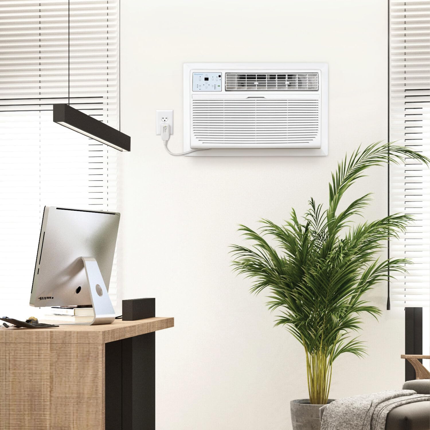 Keystone 12,000 BTU Wall Mounted AC Unit and Dehumidifier, 230V, Wall Unit for Bedroom, Bathroom, Nursery, and Medium Sized Rooms up to 550 Sq.Ft., AC Wall Unit with Remote, Quiet, High Efficiency AC