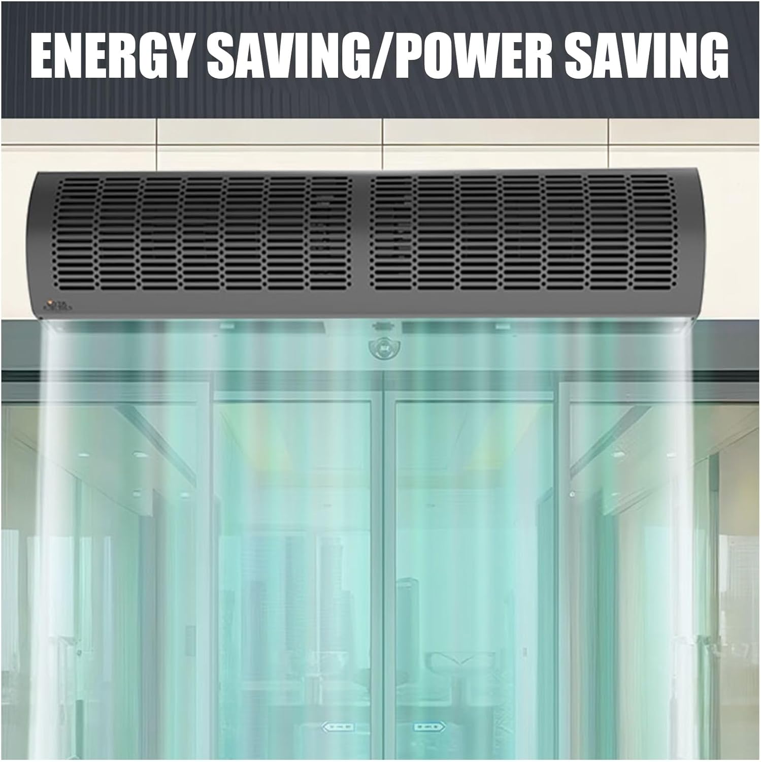 Air Curtain,Commercial Silent Door Air Curtain Machine, Energy-Saving Remote Control Black, Available in 1.5/1.8/2 Meters(0.6m)
