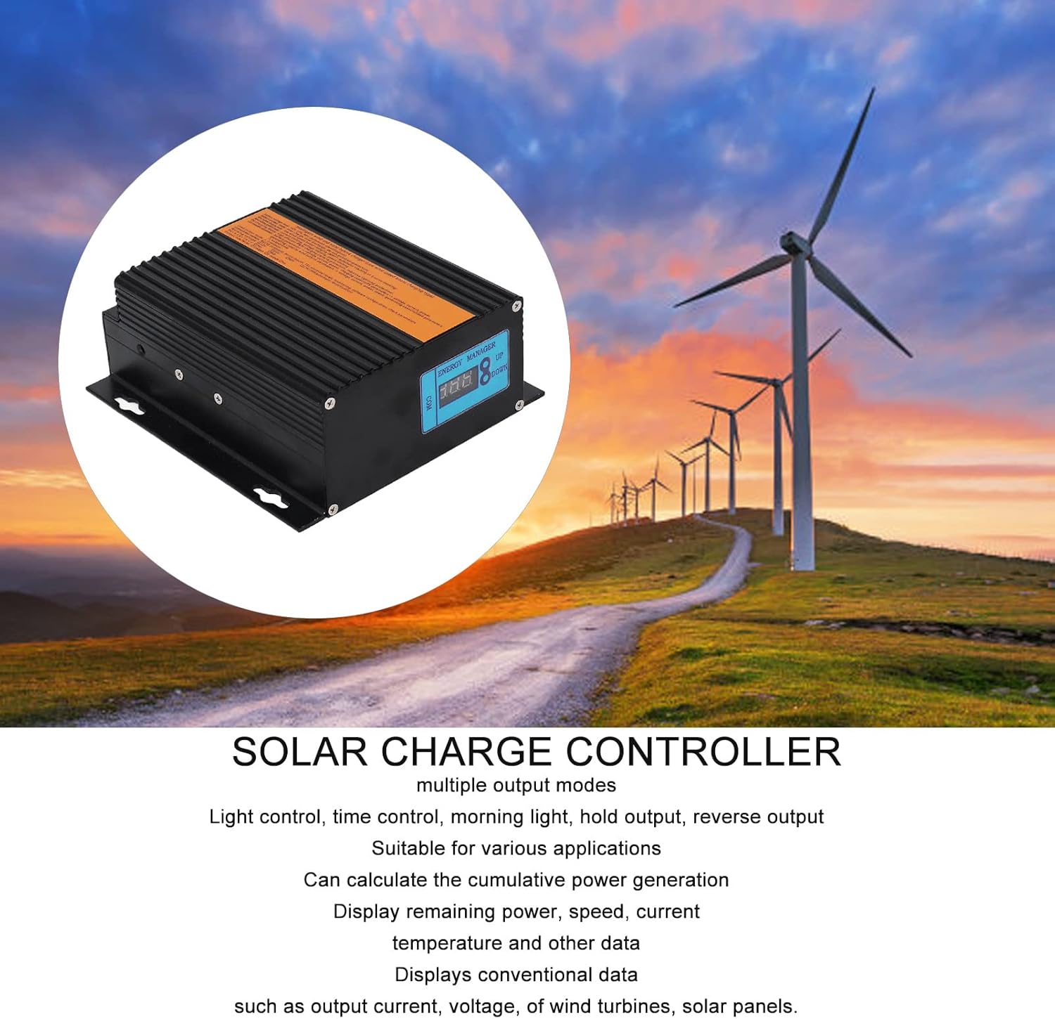 Wind Solar Hybrid Charge Controller 12V 100W PV Power, MPPT Regulator - Waterproof Design, Multiple Output Modes, Ideal for Solar Panels and Wind Turbines (300w)