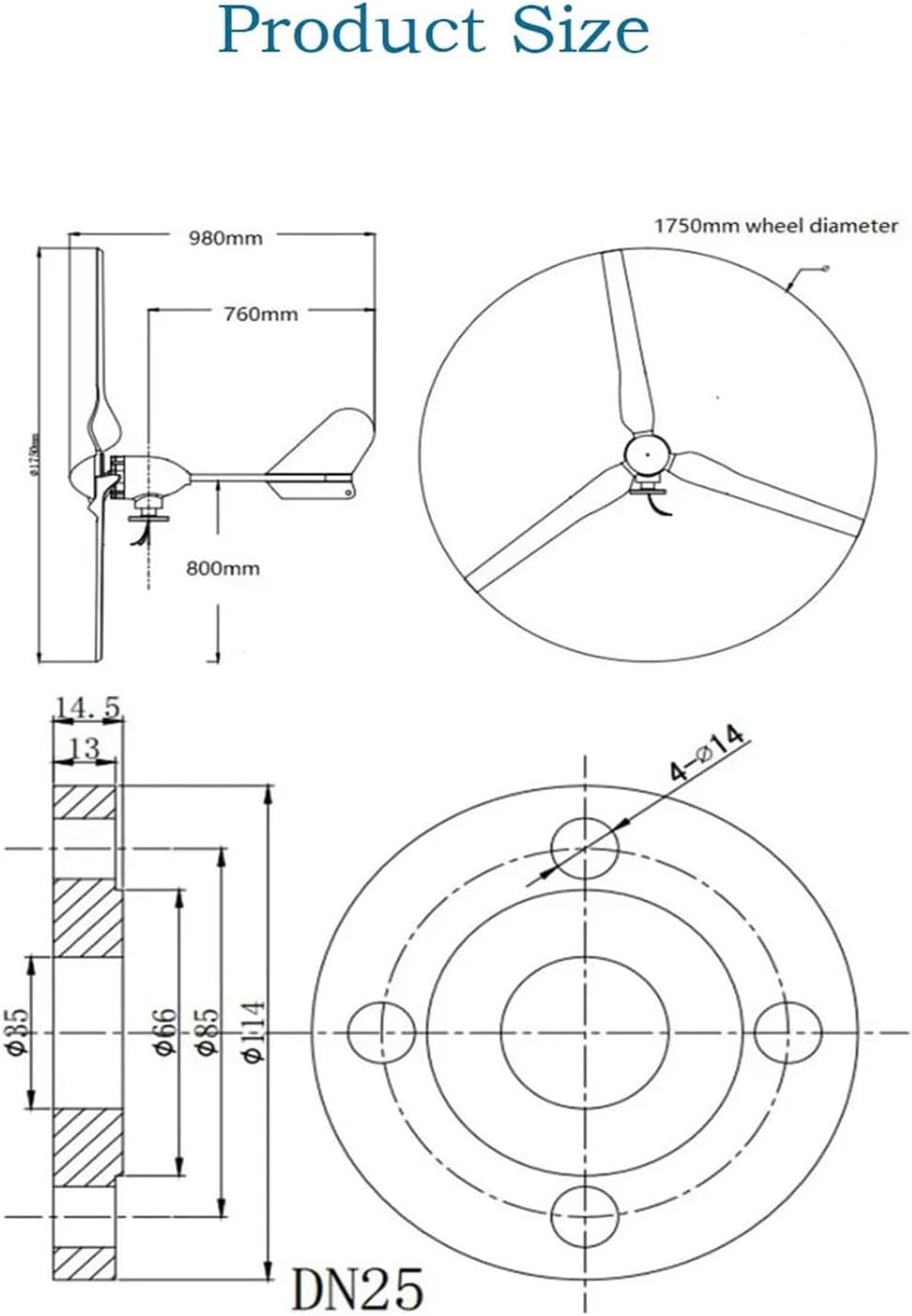 10KW Wind Turbine Generator 10000W 12V 24V 48V Small Windmill 10KW Wind Generators with MPPT Hybrid Controller for Home Industrial Energy(Off Grid System,24V)