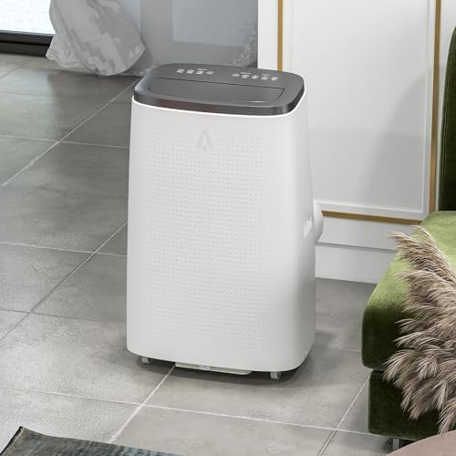 14,000 BTU Portable Air Conditioner with Remote, Cools 700 Sq.Ft In 10 Mins,3-In-1 Cooling/Dehumidifier/Fan,Ultra-Quiet 40dB, Easy Roll-Wheel Install,24/7 Timer and Smart Control, Grey Touching Top