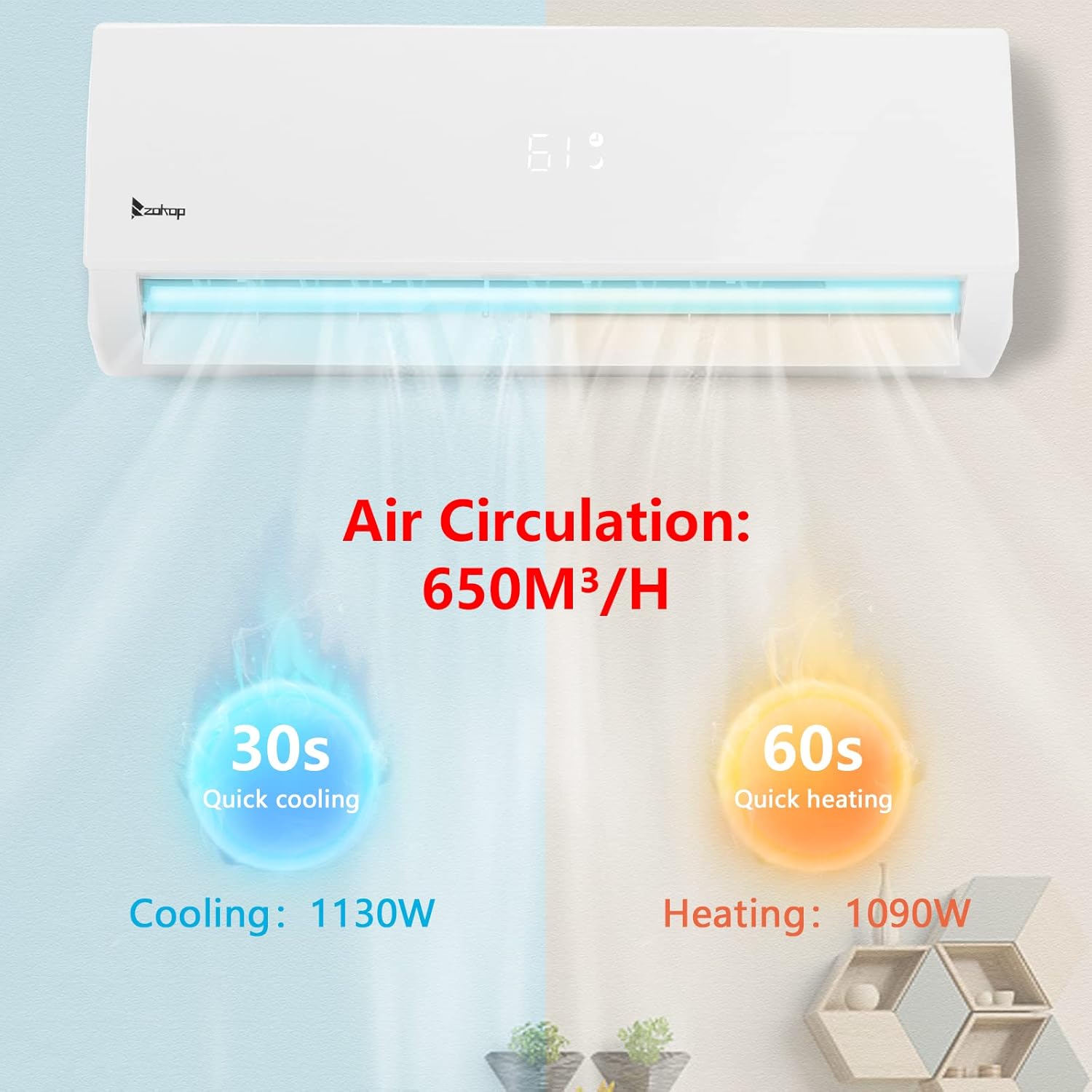 Winado 12,000 BTU Mini Split Air Conditioner Inverter, 19 SEER 115V Energy Saving Split-System AC w/Pre-Charged Condenser, Heat Pump, WIFI Remote Control, Installation Kit, Cools Up to 750 Sq. Ft.