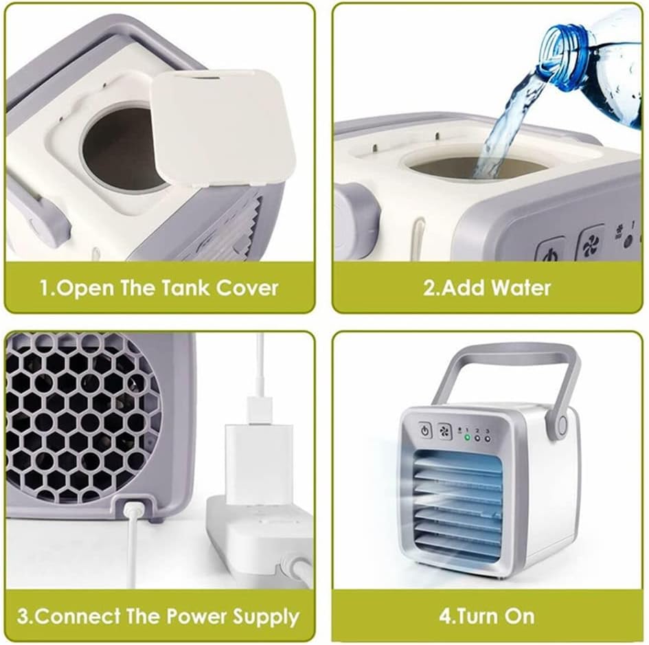 Portable Air Conditioner Cooling Fan Mini Air Cooler Multi-Function Purifier for Home Small Air Conditioning (Color : White, Size : 22 * 13cm) (White 22 * 13cm)