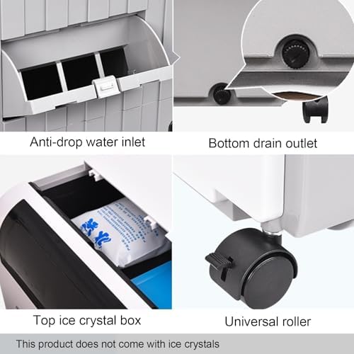Industrial Air Conditioning Unit Portable Air Cooler, 4 Wheels, 30L Water Tank, 3 in 1 Mobile Air Conditioners, Cooling Fan and Dehumidifier for Home/Office(Large)