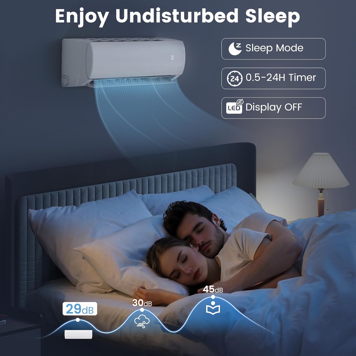 ARLIME 11500 BTU Mini Split AC, Wifi Enabled Air Conditioner with Inverter & Heat Pump, Works with Alexa, Energy-saving Quiet Ductless Wall AC Unit with Installation Kit, 17 SEER2 (11500BTU 115V)