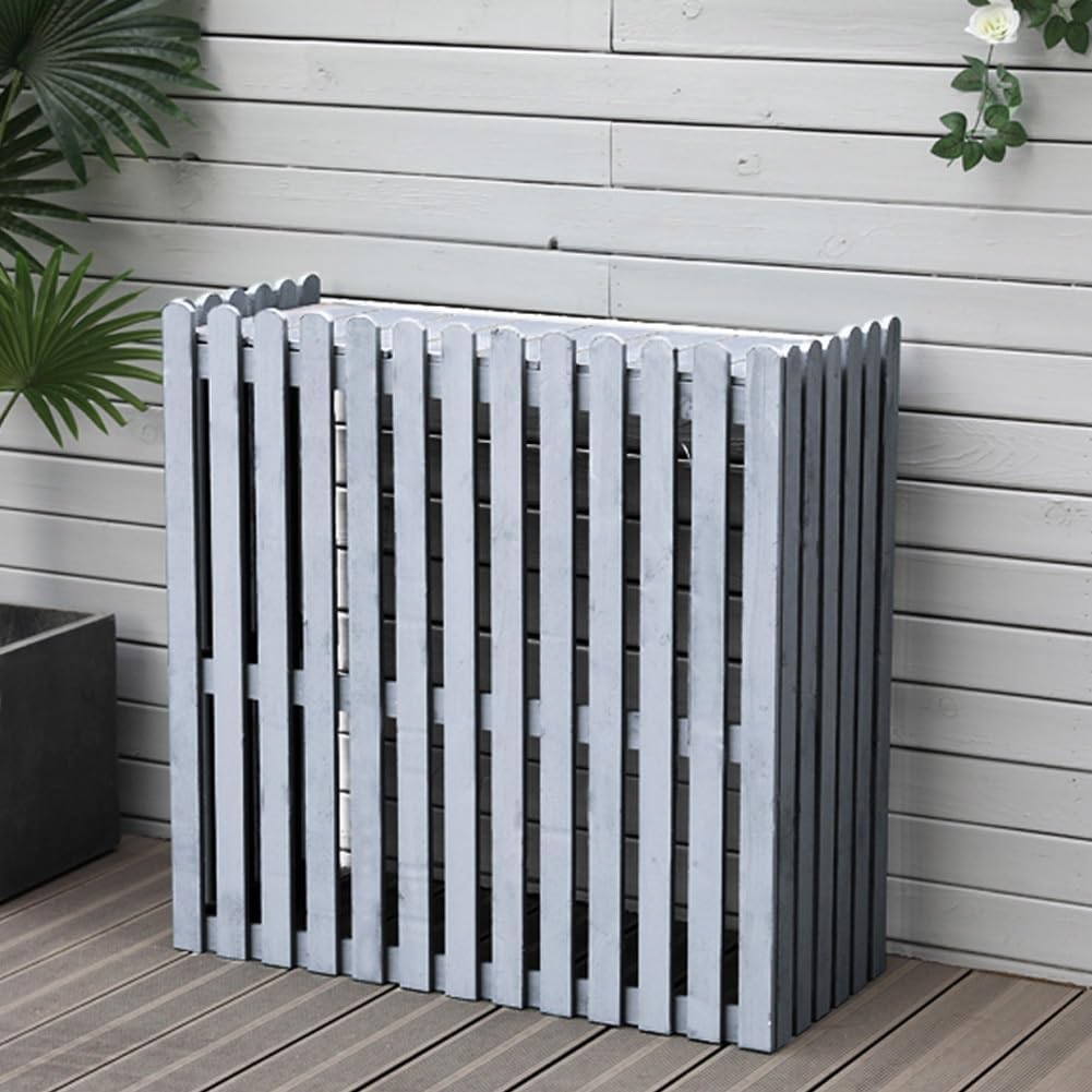 Outdoor Air Conditioner Cover For Outside Units Weatherproof Solid WoAir Conditioner Fence Screen For Outdoor Indoor Hide Privacy Orange blue Grey White (Color : Blue, Size : 105x4