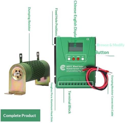 Kang 12000W MPPT Hybrid Controller - 220V Wind Solar Power Regulator for 12V/24V/48V Battery Charging & Wind Turbine Generator (Blue)